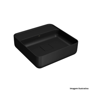 Cuba de apoio quadrada c/ mesa fosco slim 13,5x40cm ébano deca /ref. l.11040.m.94