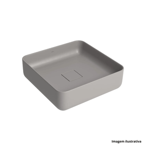 Cuba quadrada de apoio 40 cm cinza antracite deca louças /ref:l.11040.85.