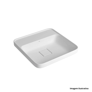 Cuba sobrepor quadrado com mesa 40cm  branco deca /ref.l.21040.m.17