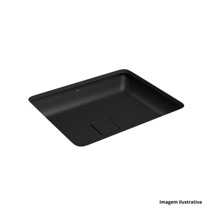 Cuba retangular de embutir 50cm sem mesa ébano fosco deca /ref. l.13040.17