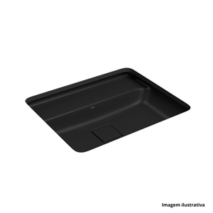 Cuba retangular de embutir 55cm com mesa ébano fosco - deca /ref. l.13040.17