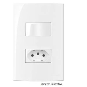 Conjunto montado 4x2 interruptor 1 tecla simples com tomada 20a sleek branco margirius