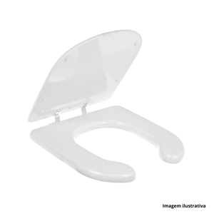 Assento sanitário com abertura frontal vogue em poliéster branco - tomdo /ref.6440