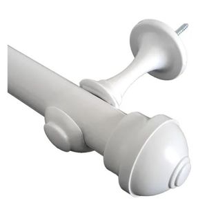 Kit varão grosso simples de aço 2,8x200cm marfim torre forte / ref. k28.sma.2000/03