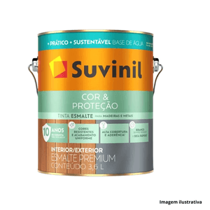 Tinta Esmalte Cor & Proteção Base D'água Preto Fosco 3,6LT -  Suvinil / REF.50790834
