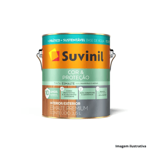 Tinta esmalte brilhante seca rápido base água 3,6l branco suvinil /ref.53698421