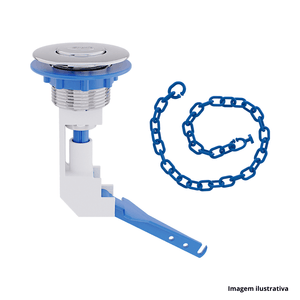 Botão de acionamento superior para caixa acoplada cromado - blukit /ref.340213