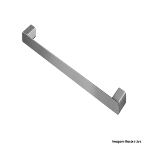 Porta toalha bastão flat grafite escovado - docol /ref.90009613070