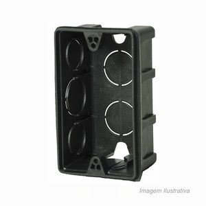 Caixa de embutir plástica 2x4 preta - metasul
