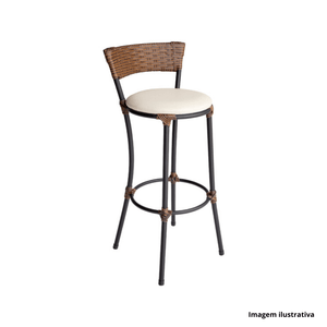 Banqueta forts tramada branco/tabaco - fama móvéis /ref.0