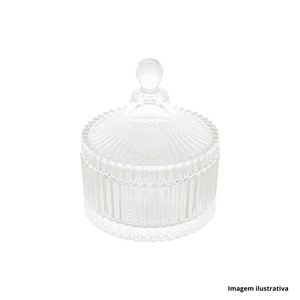 Potiche decorativo com tampa 6,5x9cm cristal - lyor