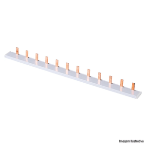 Barramento din 2 fases 12 polos tipo pente 21 cm tramontina /ref:56300103.