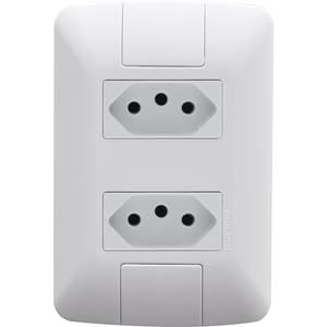 Conjunto com 2 tomadas aria 10a 2x4 branco - tramontina