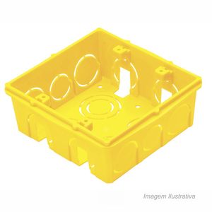Caixa de embutir plástico 4x4 amarelo - tramontina