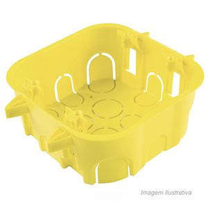 Caixa de embutir drywall 4x4 amarela - tramontina