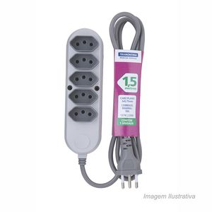 Extensão múltipla com 5 tomada 3p 10a 250v com 1,5mts - tramontina