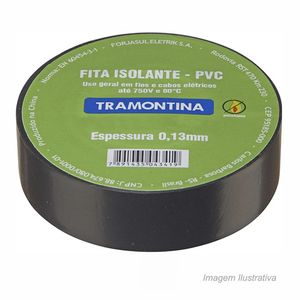 Fita isolante 19mm com 20mts preto - tramontina