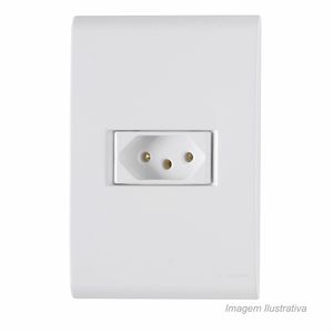 Conjunto com 1 tomada liz 20a 2x4 branco - tramontina