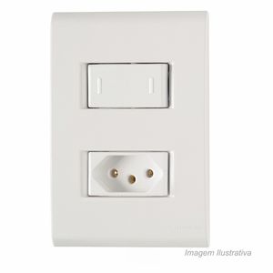 Conjunto com 1 interruptor paralelo 10a e 1 tomada 10a liz 2x4 - tramontina