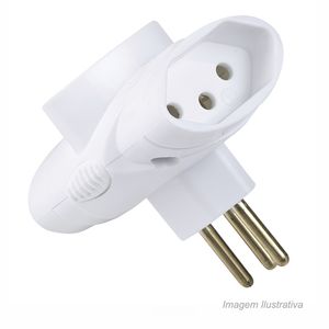 Plugue t 3p 10a branco - tramontina