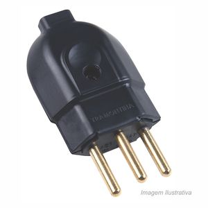 Plugue macho 3p 20a 250v preto - tramontina