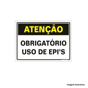 Placa em poliestireno de identificação obrigatório uso epi 20x30cm - sinalize /ref.250bt