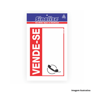 Placa em poliestireno de identificação vende-se 20x30cm - sinalize /ref.250cn