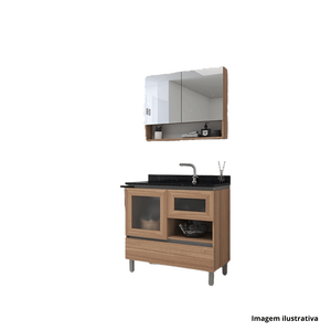 Kit gaam verre 800 com pés, cuba embutida, espelho - gaam /ref.200139[5803]