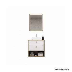 Kit gael suspenso com cuba 60cm nogal/branco - bosi /ref.5.105.114.601