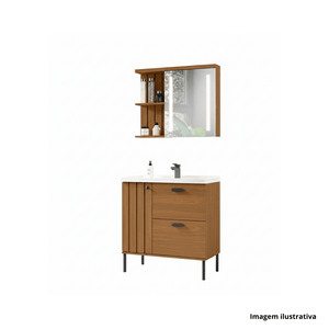 Kit para banheiro porto belo 80cm com pés freijo - balcony / ref.623fr