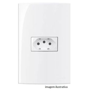 Conjunto montado 4x2 tomada padrao 10a sleek branco margirius