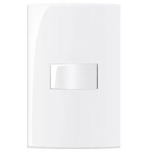 Conjunto montado 4x2 interruptor 1 tecla simples sleek branco margirius