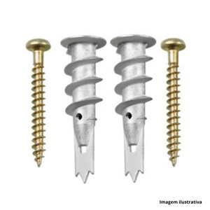 Bucha rápida 38mm para drywall em metal com parafuso 4x35mm com 02 unidades - bemfixa /ref.3410