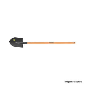 Pá com ponta e cabo de madeira 120cm - tramontina /ref.77402504