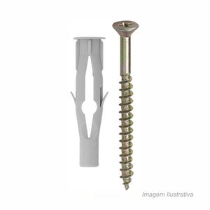 Bucha bxb com parafuso cabeça chata de fenda phillips 10mm com 50 unidades - bemfixa