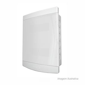 Caixa de distribuição para 12/16 disjuntores com barramento embutir branco - tigre
