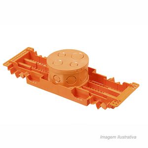 Caixa octagonal fundo movél com suporte para lajota 4x4 laranja - tigre