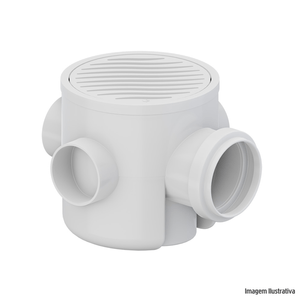 Caixa sifonada montada 100x100x50 redondo branco tigre /ref:27019803.