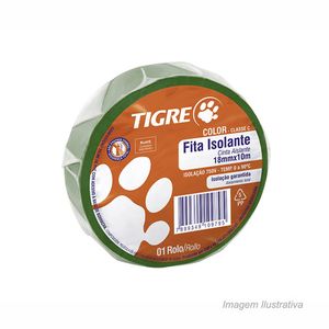 Fita isolante color 18mmx10m verde - tigre