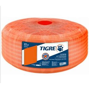 Mangueira corrugada reforçada laranja 1/2 50m - tigre