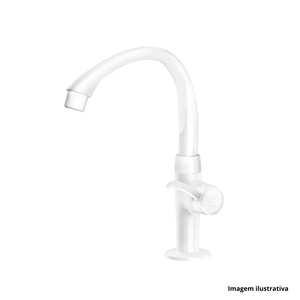 Torneira de mesa para lavatório bica alta  linea 1/2 branco tigre/ref.300000677