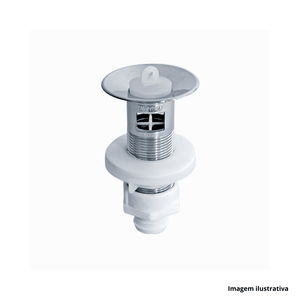 Válvula de lavatório pvc sem ladrão cromado - astra /ref.vl4/s