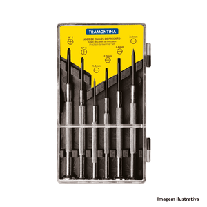 Jogo de chaves de precisão com 06 peças - tramontina /ref:41905/306