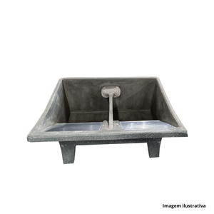 Tanque de concreto com esfregadeira inox 2 bocas 85cm - fabrica de tanque