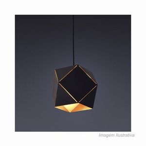 Pendente rpx faces 1 lâmpada preto - startec