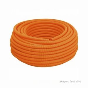 Mangueira corrugada 3/4" reforçada 50mts laranja - fortlev