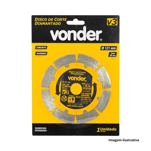 Disco diamantado 121 mm v3 segmentado - vonder /ref:12.68.121000