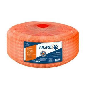 Mangueira corrugada reforçada 25mt 1 laranja - tigre