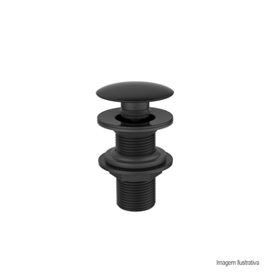 Válvula click para lavatório com tampa redonda 7/8 black dax /ref:dax-1013-bl.