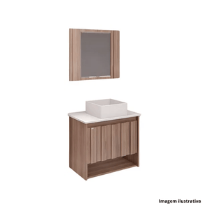 Kit treviso suspenso com pia quinto 63cm nogal - a.j.rorato /ref.529629